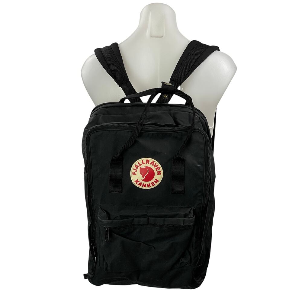 Fjallraven Kanken Classic Black Logo Adjustable Laptop Travel Backpack Size OS